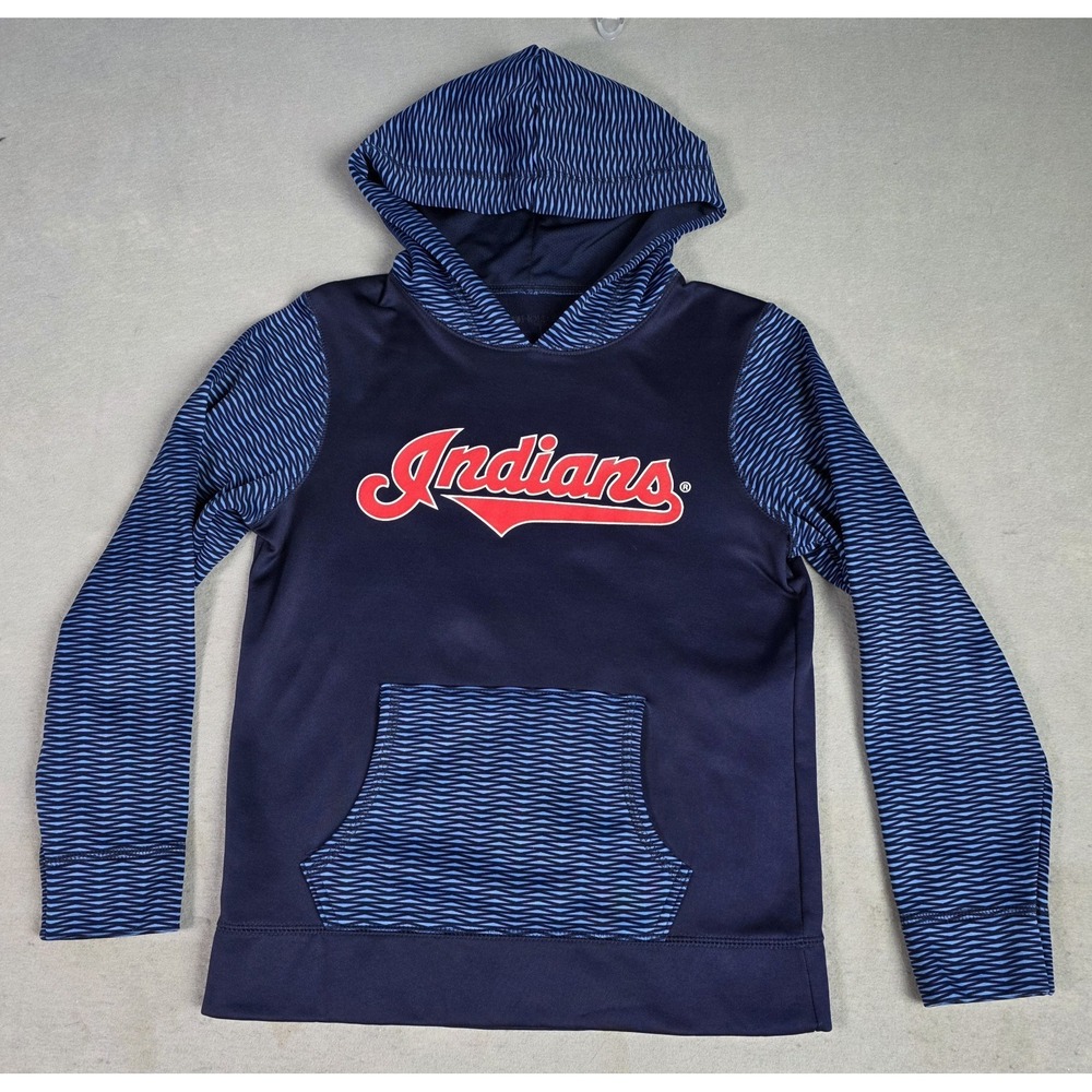 Boys Holloway Cleveland Indians Hoodie LARGE  Basebell MLB Warm Youth